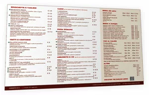 menu Linopassamilvino di fronte Allianz Stadium a Torino Nord